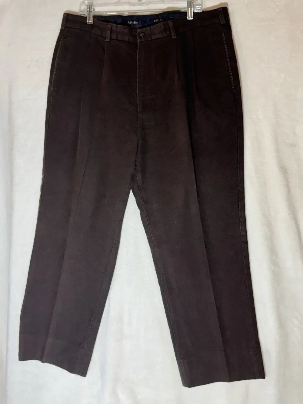 Brooks Brothers Elliot Men's Dress Pants 40x30 Pleated Brown cotton